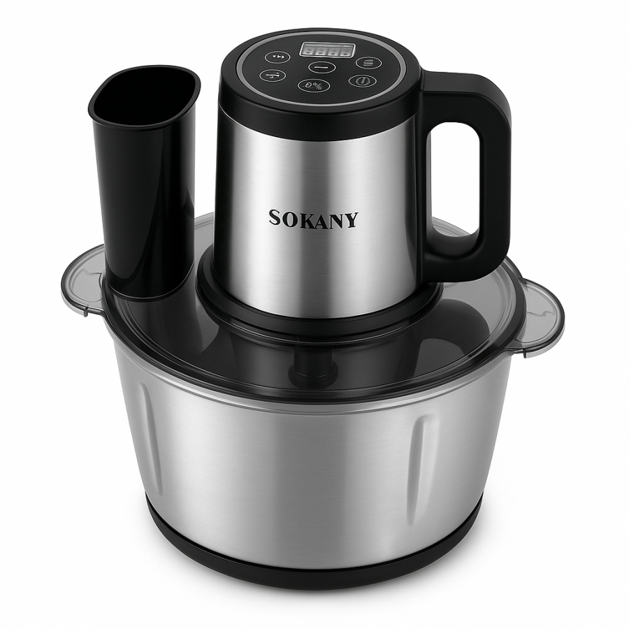 Багатофункціональний подрібнювач-блендер Sokany SK-06035, 3.5 л, 600 Вт, LCD-дисплей, 6 в 1