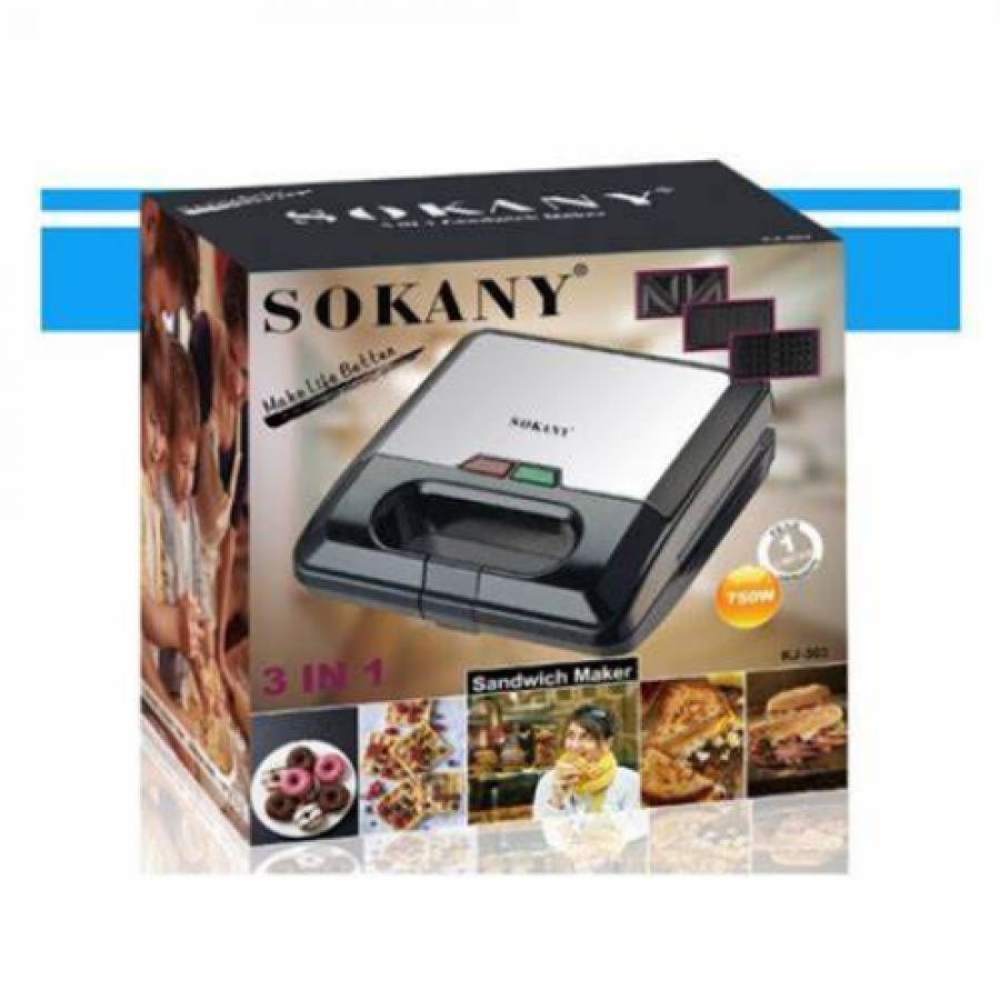 Вафельница сэндвичница 3в1 Мультимейкер со съемными пластSokany Sokany KJ-303
