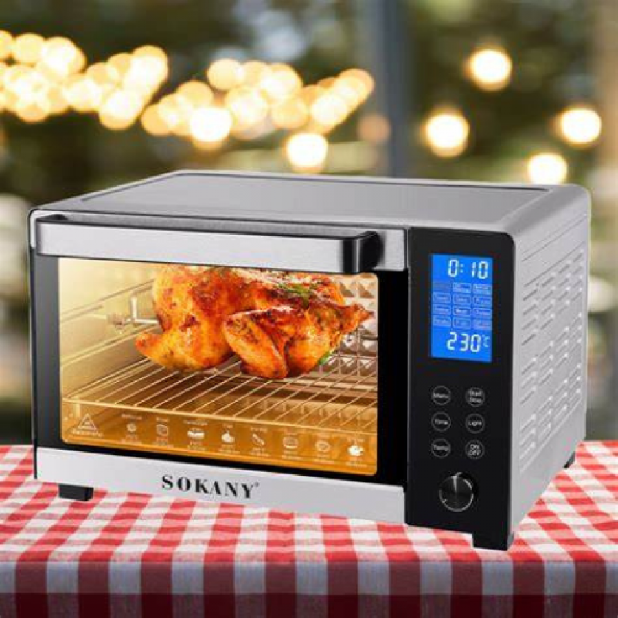 Духовка электрическая 35л Sokany SK-10009 1500 Вт Сірий