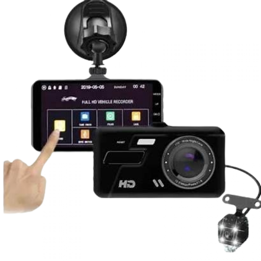 Видеорегистратор A11 (309) с сенсорным дисплеем 4", Full HD 1080p, 2 камеры, G-сенсор, ночное видение