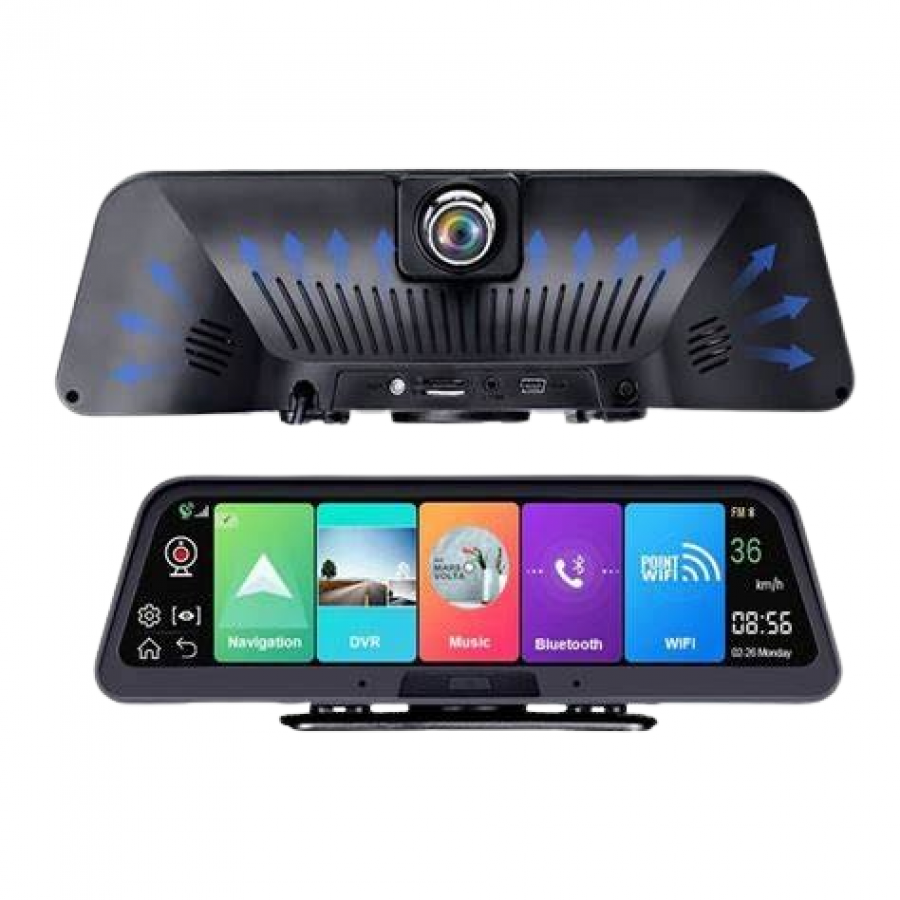 Видеорегистратор на торпеду 10" Android 8.1, 2GB+32GB, 4G, GPS, Wi-Fi, ADAS, две камеры