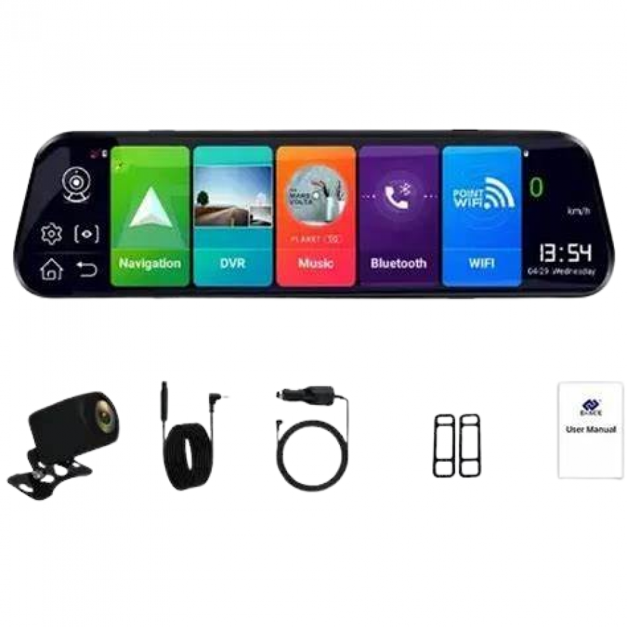 Видеорегистратор на торпеду 10" Android 8.1, 2GB+32GB, 4G, GPS, Wi-Fi, ADAS, две камеры