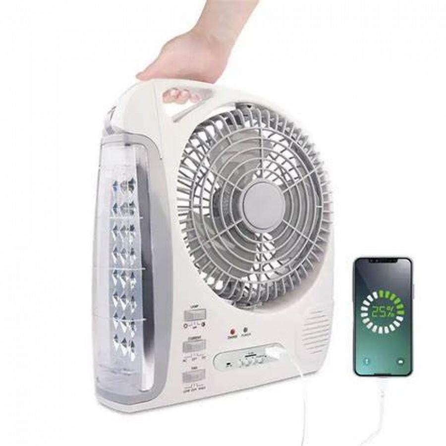 Вентилятор портативний GD-8028 (6в1, 8", сонячна панель, Bluetooth, радіо, LED, 5500 мАг)