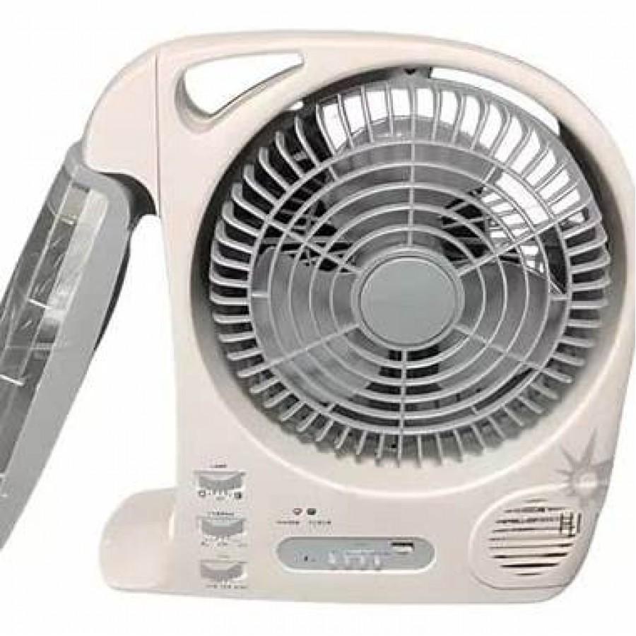 Вентилятор портативний GD-8028 (6в1, 8", сонячна панель, Bluetooth, радіо, LED, 5500 мАг)