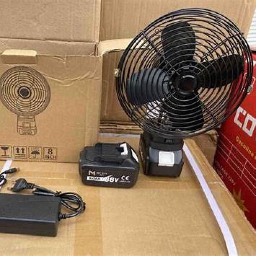 Вентилятор портативний VAP-8 (8", автообіг, 2 акумулятори 21V, настільний, автономний)