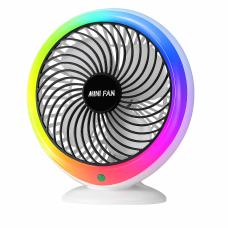 Вентилятор портативний Mini Fan VU-04 (LED RGB, акумуляторний, Type-C, настільний)