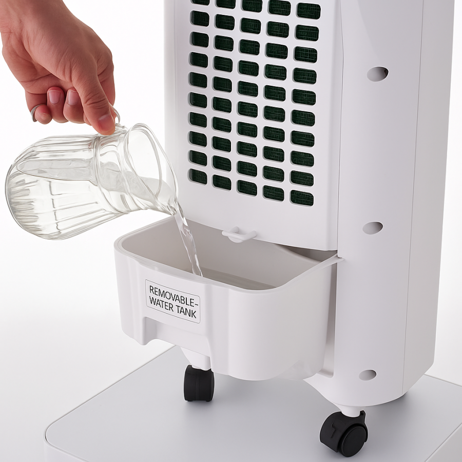 Охладитель воздуха Germatic SK-001J (120 Вт, 5.5 л, сенсор, пульт, лёд, автовращение, на колёсах)