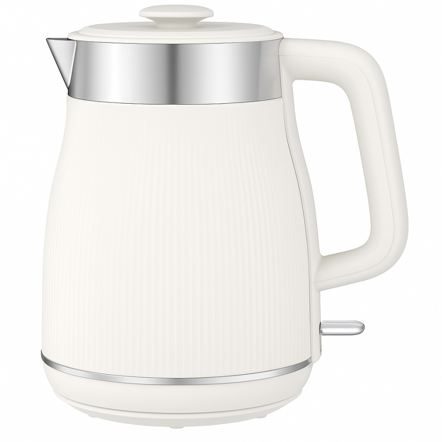 Электрочайник YD-1833 (1.7 л, белый, металл + пластик, автоотключение, 1800 Вт, стильный дизайн)