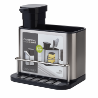 Диспенсер для моющего средства BY-886/PK-1 (с дозатором, металлический корпус, органайзер для губки и щётки)