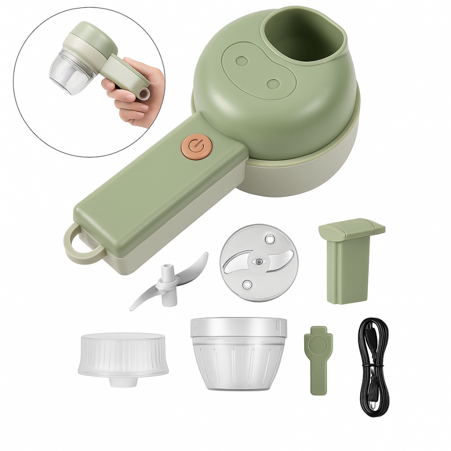 Овочерізка-подрібнювач FOOD CHOPPER 223-9 (LY50) 12в1 (контейнер, змінні леза, насадки, терка, прес, пластик)