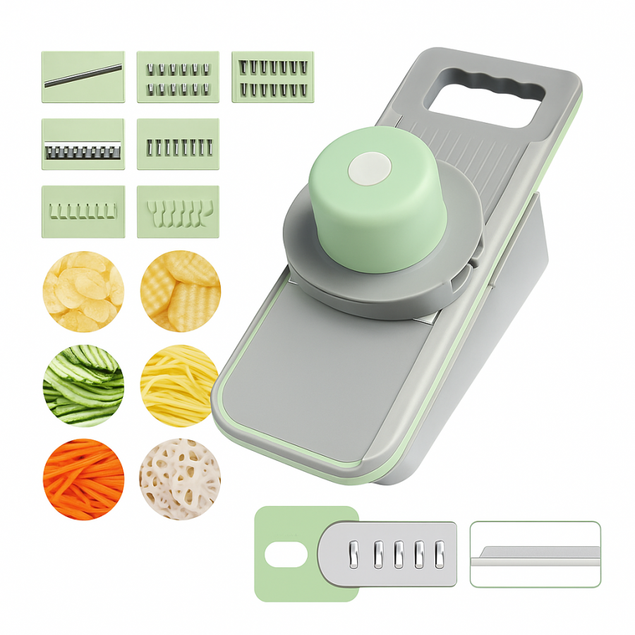 Овочерізка Vegetable Cutter 223-5 (багатофункціональна терка 9 в 1, змінні леза, ручна, пластик+нерж. сталь)
