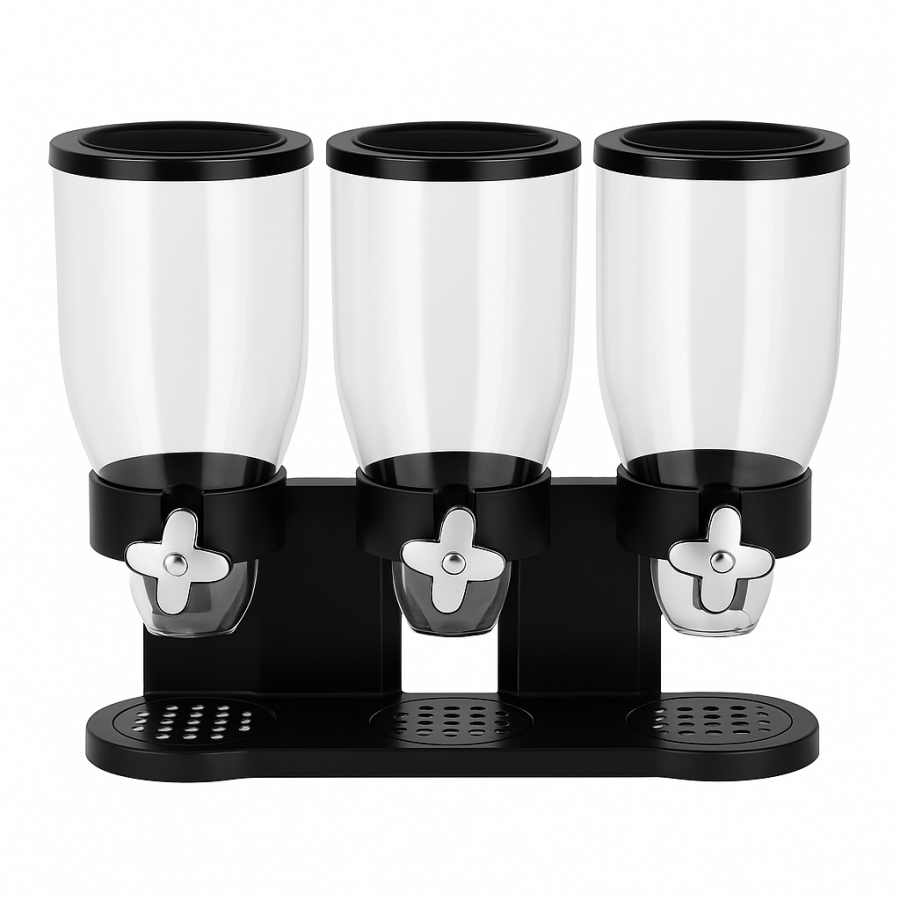 Органайзер-диспенсер для круп Organiser 223-29 (3 секции, настольный дозатор, прозрачный контейнер)