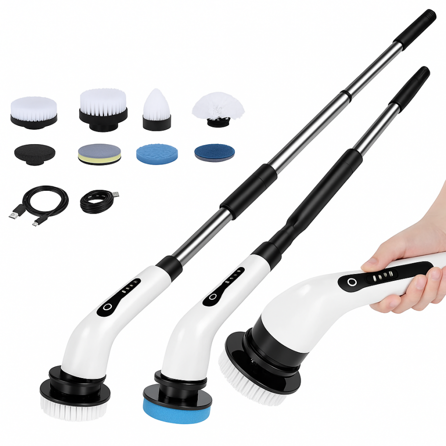 Акумуляторна щітка для прибирання ELECTRIC SPIN SCRUBBER 5в1 MA-1 - 2600 мАг, 7.4В, телескопічна ручка