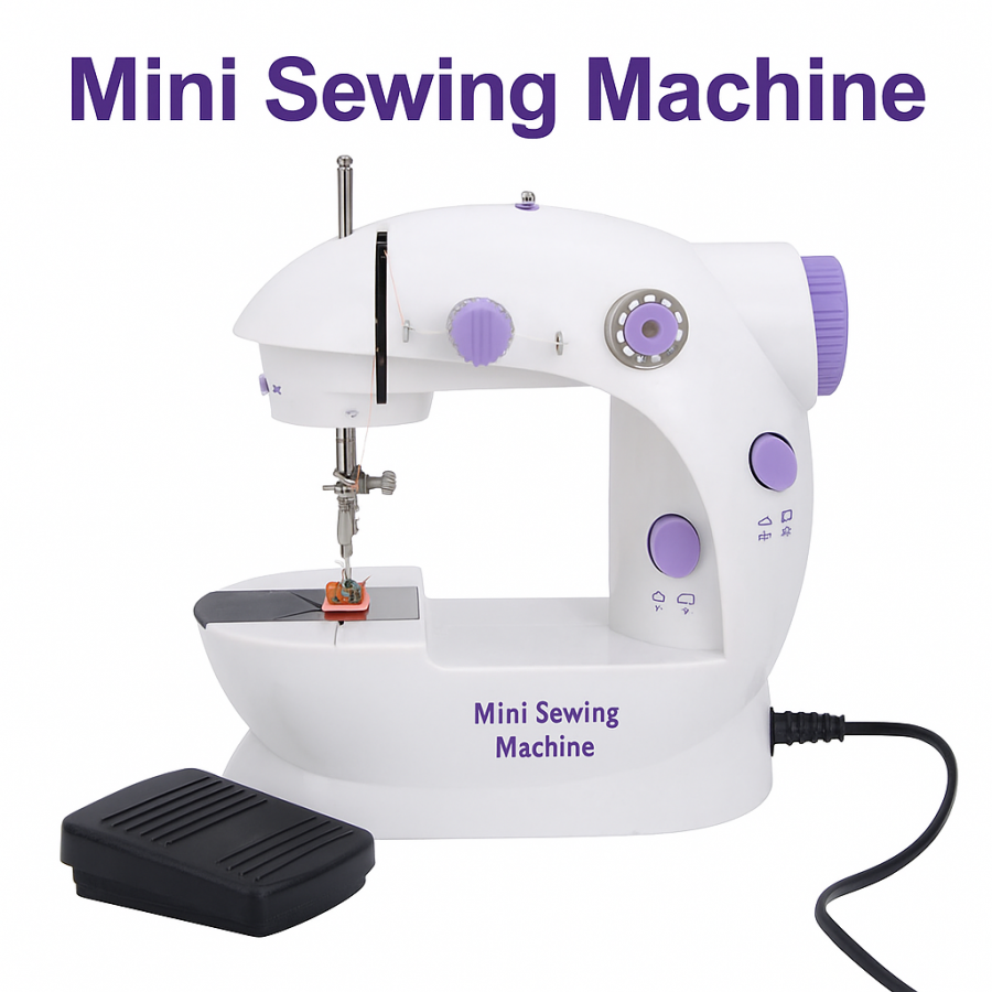 Мини швейная машинка 4 в 1 MA-93/MW68 — компактная, портативная, с педалью, подсветкой