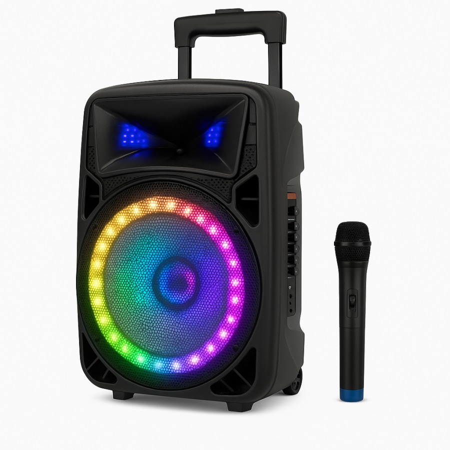 Акустическая система NDR-Q12 с Bluetooth, 12", 30W, пульт и беспроводной микрофон