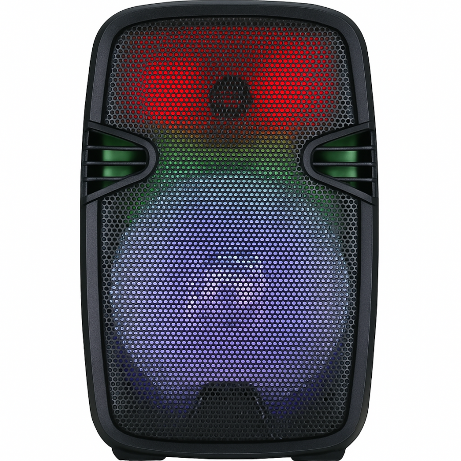 Портативна акустична колонка OTY-809 8" з бездротовим мікрофоном, пультом та підсвічуванням.