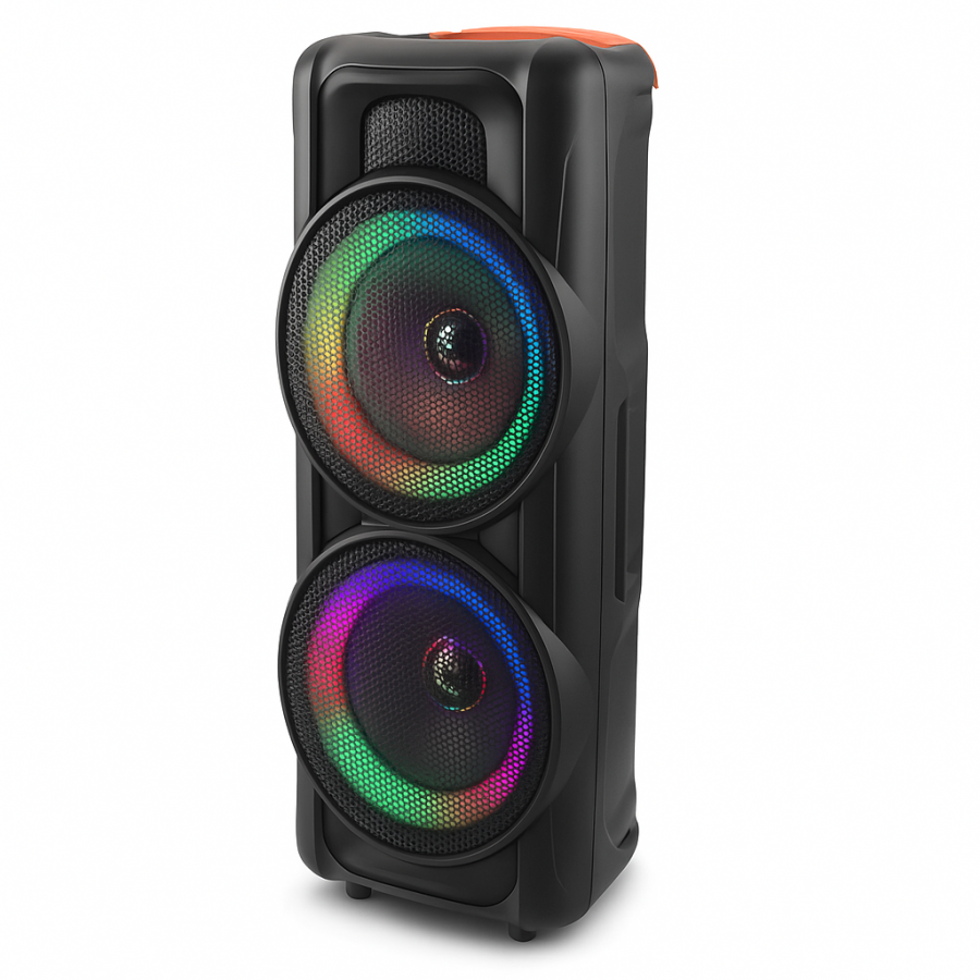 Акустична система RX-8251 з дротовим мікрофоном, 2×8", 20 Вт, 3000 мАг, Bluetooth, пульт