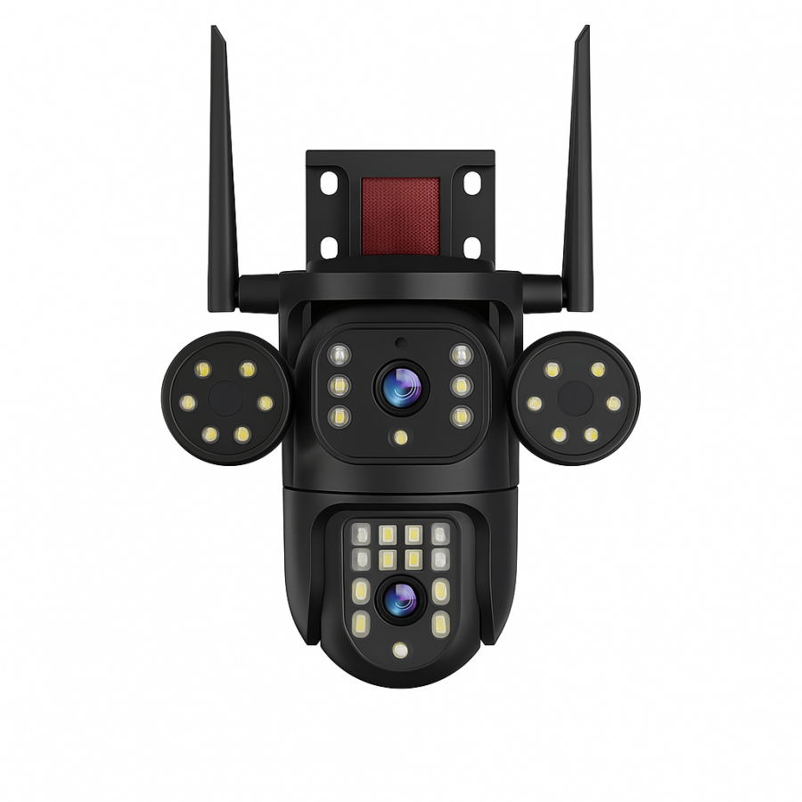 PTZ камера відеоспостереження 3L-V30-4G/XYS-A48-LD/ZD-12-4G (4 камери, V380PRO, 4G, мигалка) - вулична поворотна IP-камера