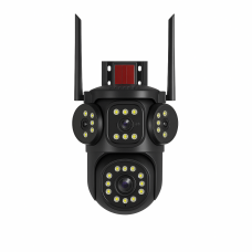Уличная PTZ WiFi камера видеонаблюдения ZD-0003-WIFI (4 камеры, V380PRO, мигалка, сирена)