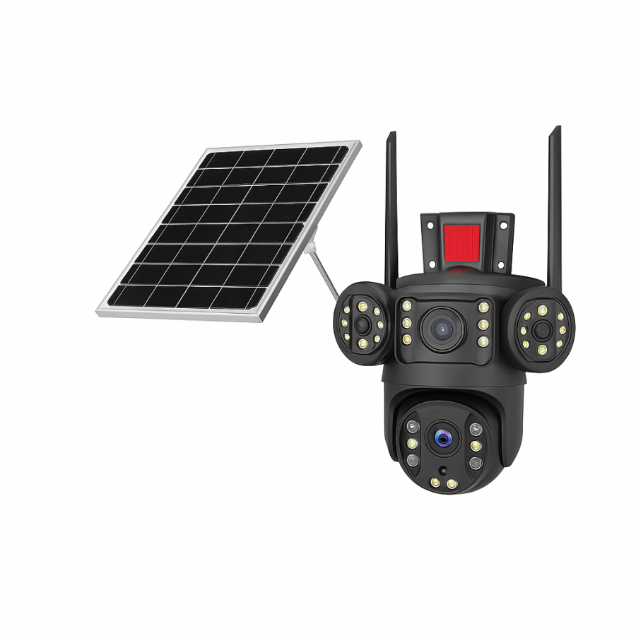 Камера відеоспостереження PTZ 10X-Z18-4G із сонячною панеллю (5 камер, мигалка, Zoom, 4G, IPC-V380)