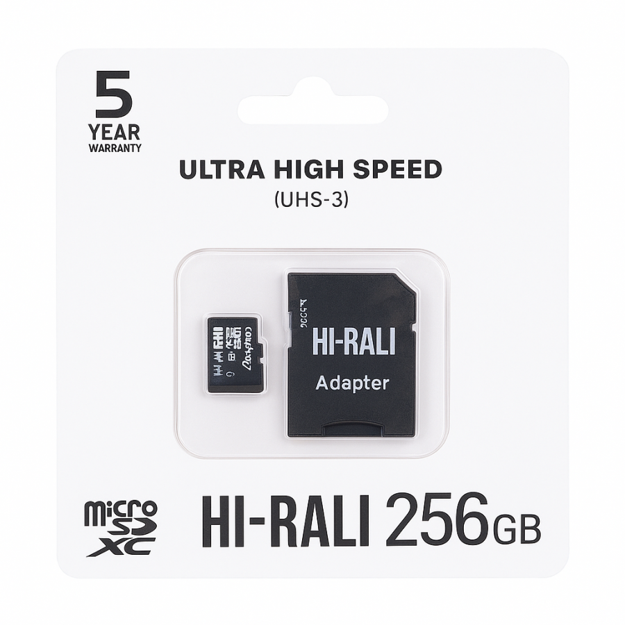 Карта пам'яті microSDHC 256GB HI-RALI Class 10 (UHS-3, з адаптером)