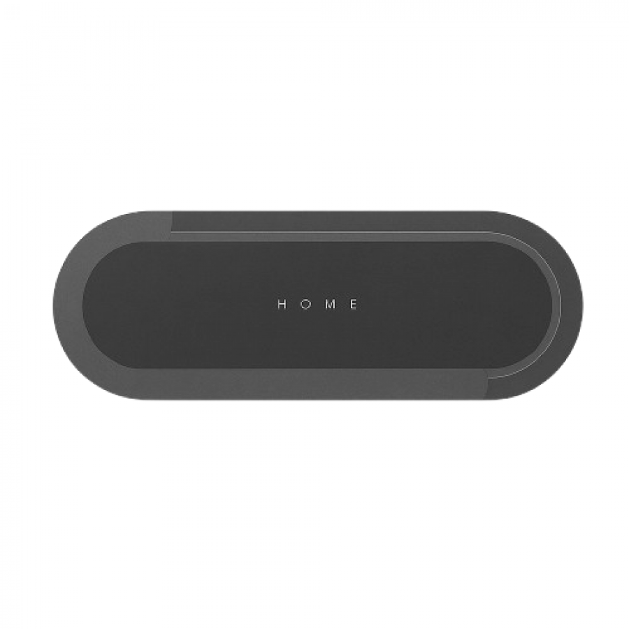 Коврик влаговпитывающий овальный 40×120 см (Bathroom-W006, тёмно-серый, надпись "HOME")