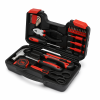 Набор инструментов 39 предметов в кейсе (универсальный, для дома и офиса, красно-чёрный)