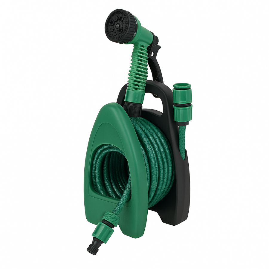 Шланг поливочный 10 м с катушкой и распылителем BB-4208