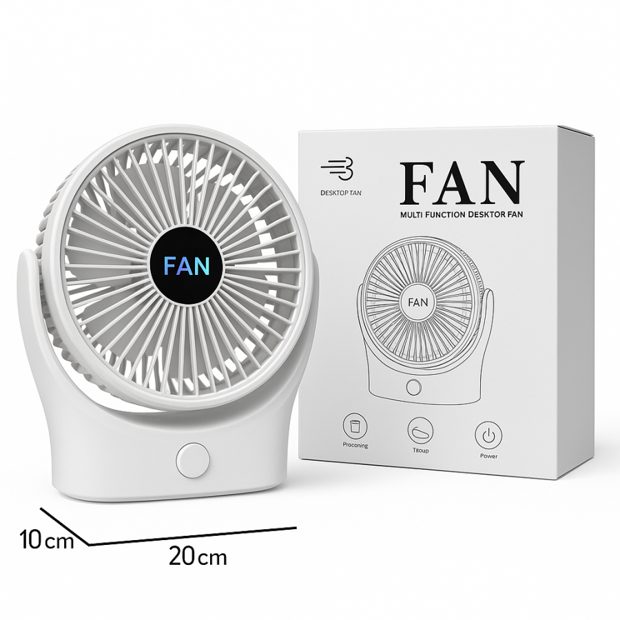 Портативний настільний вентилятор LY-853, 5 Вт, USB, 20×20×10 см
