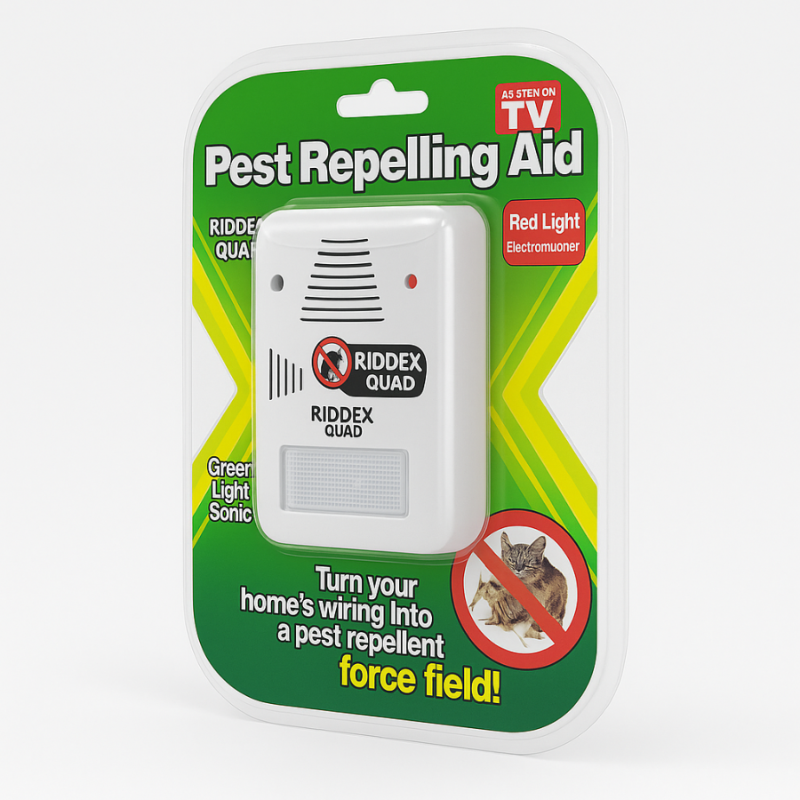 Ультразвуковой отпугиватель грызунов и насекомых Pest Repelling Aid RIDDEX Quad