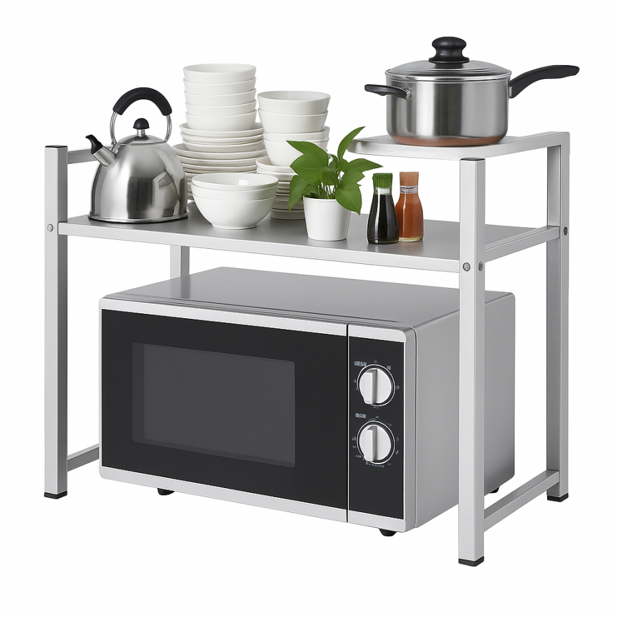 Полка для микроволновки 8018, двухъярусная, металлическая