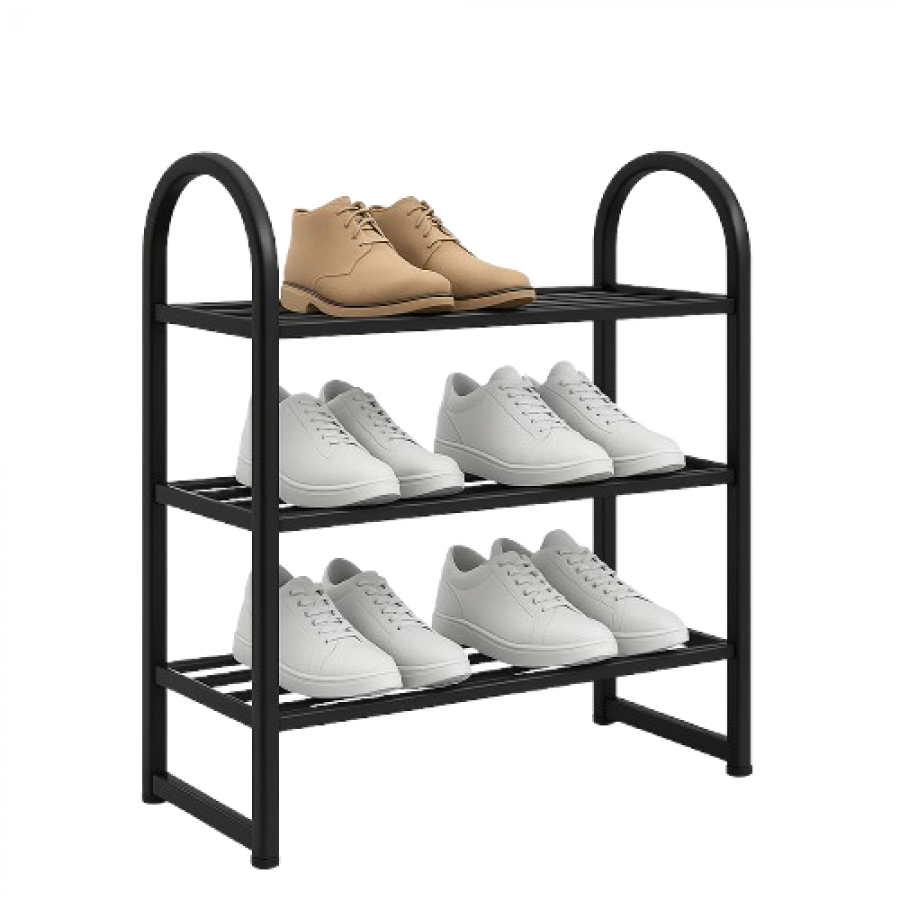 Полка для обуви SKLM-20 (металл + пластик) 4-яруса, 57×41×19 см – компактный органайзер для хранения