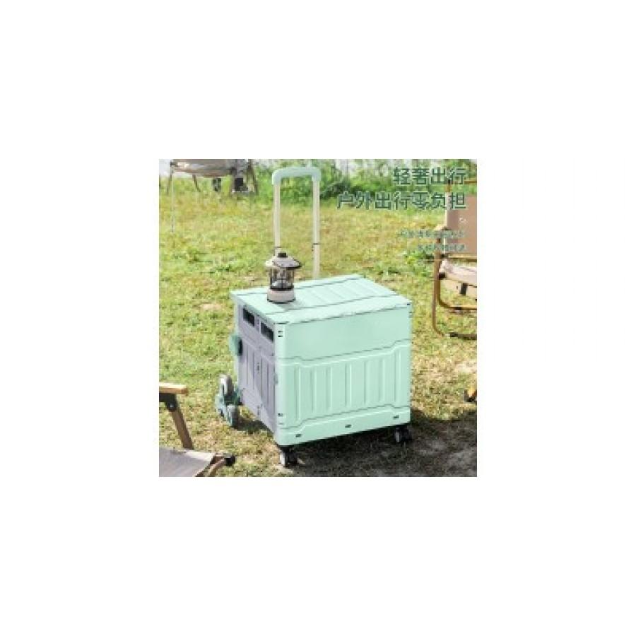 Тележка складная с ручкой YN8823, пластиковая корзина, 8 колес, металлическая рама