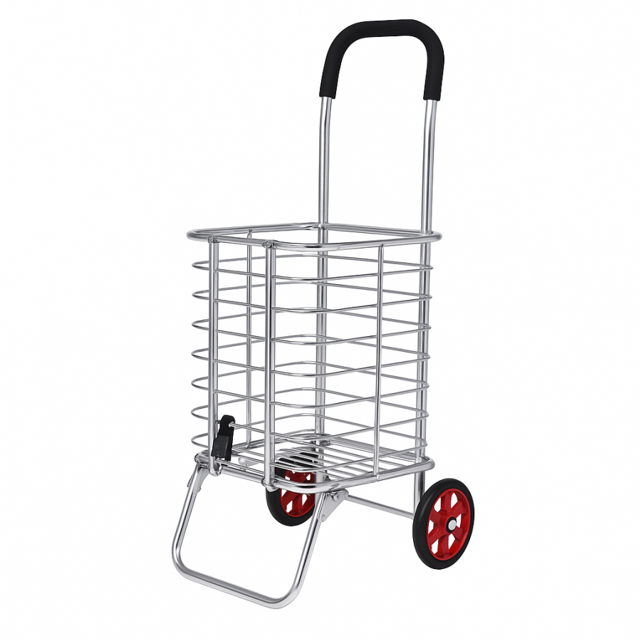 Складная алюминиевая тележка-корзина SH-3022 (35×47×94 см, 2 колеса)