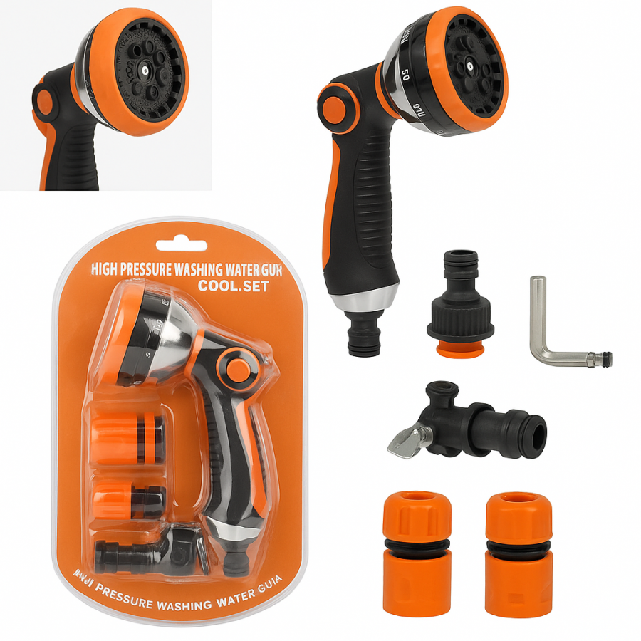 Насадка-розпилювач для поливу WL707-1 (помаранчевий блістер, HIGH PRESSURE WASHING WATER GUN)