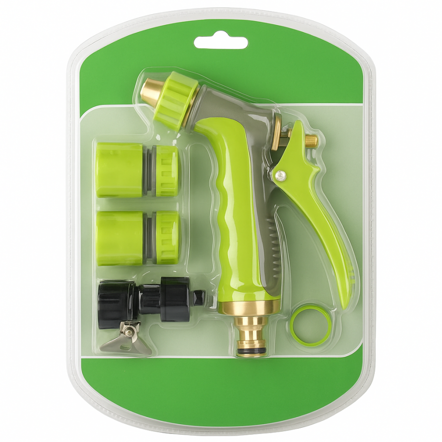 Пістолет-розпилювач для поливу HIGH PRESSURE (зелений блістер, 7 режимів)