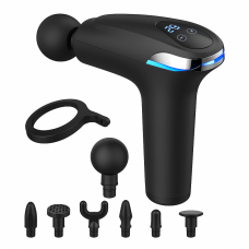 Масажний пістолет Fascial Gun HB-005 (глибокий міофасціальний масаж, 6 насадок)