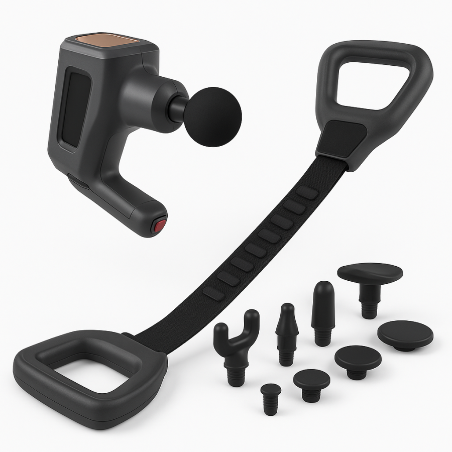 Фасциальный ленточный массажёр VibraBand MP780 (6 насадок, 5 скоростей)