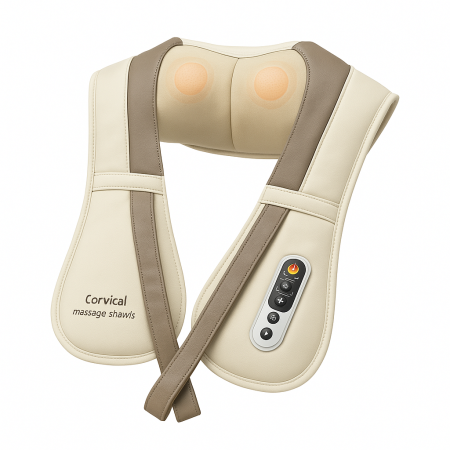 Массажёр для шеи Cervical Massage Shawls — ударный массажёр с функцией прогрева и пульта управления