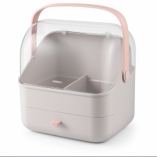 Органайзер для косметики з вітриною W-9 (2 секції, рожева ручка)