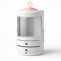 Органайзер для косметики циліндричний YM226 (4 секції, білий, з висувними ящиками)