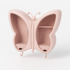 Органайзер-полиця для косметики "Метелик" W-32 (настінний, рожевий)