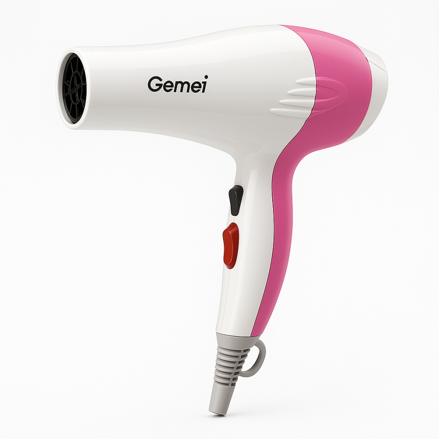 Фен для волос Gemei GM-1702 — компактный, 2 скорости, 1400 Вт