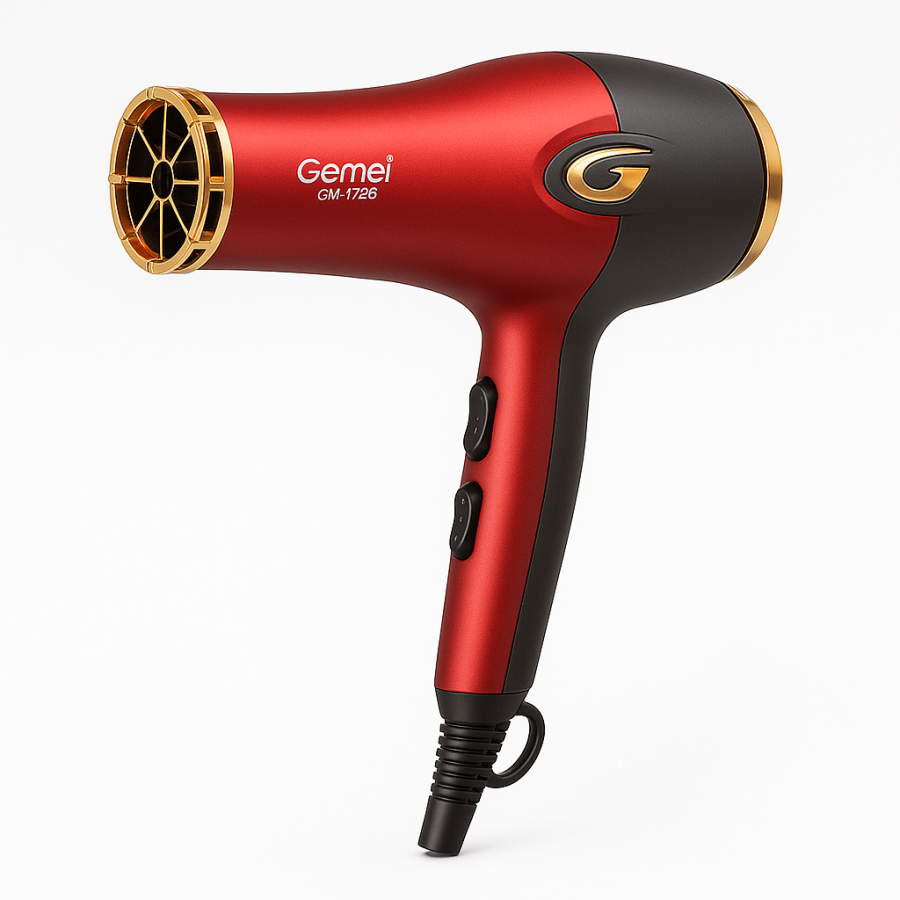 Фен Gemei GM-1786 - професійний, 2000 Вт, 2 швидкості, 3 режими