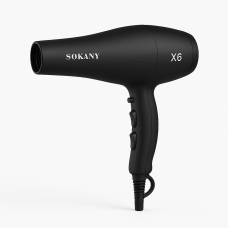 Фен Sokany X6 - 3000 Вт, 2 насадки, 2 швидкості, 3 режими