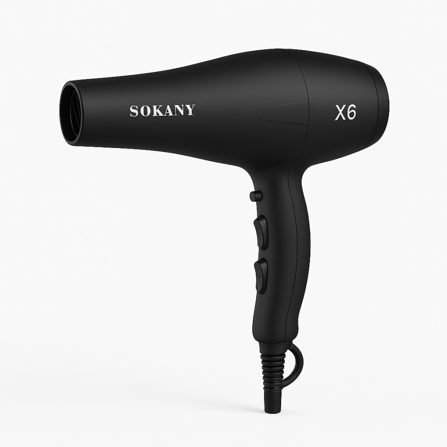 Фен Sokany X6 - 3000 Вт, 2 насадки, 2 швидкості, 3 режими