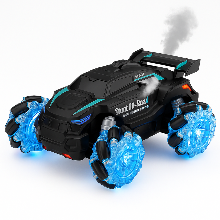 Машинка на радиоуправлении 9017E Stunt Off-Road — трюковая, LED-подсветка, 2.4GHz, с паром