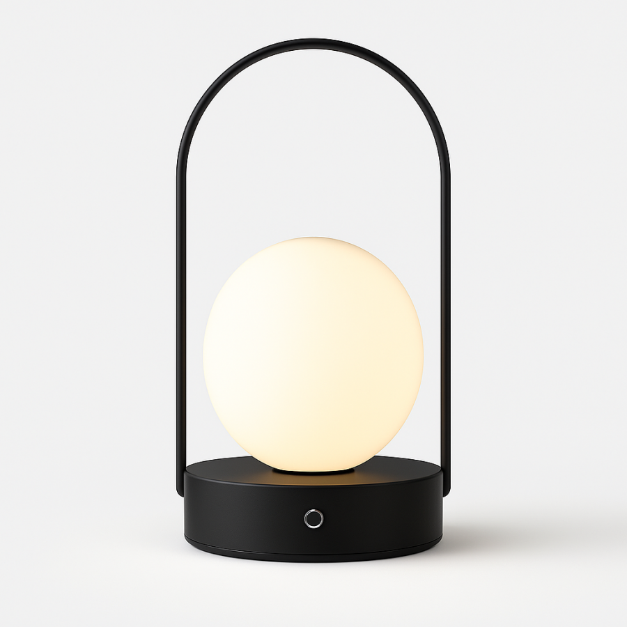 Настольная LED лампа-ночник D25 с ручкой и аккумулятором