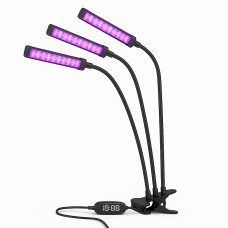 Фітолампа LED LR-22 для рослин із 4 головками (USB, таймер, прищіпка)