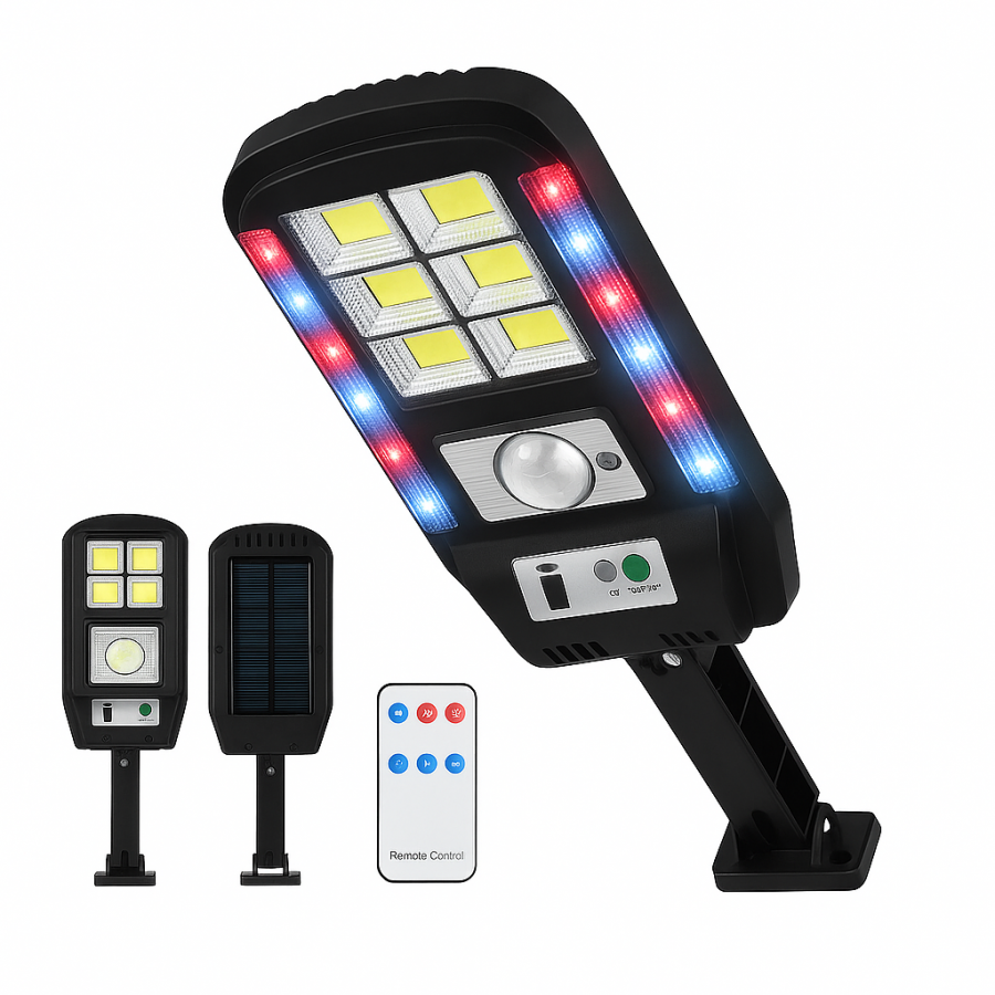 Светильник уличный CL-728 на солнечной батарее с датчиком движения и пультом (89 LED)
